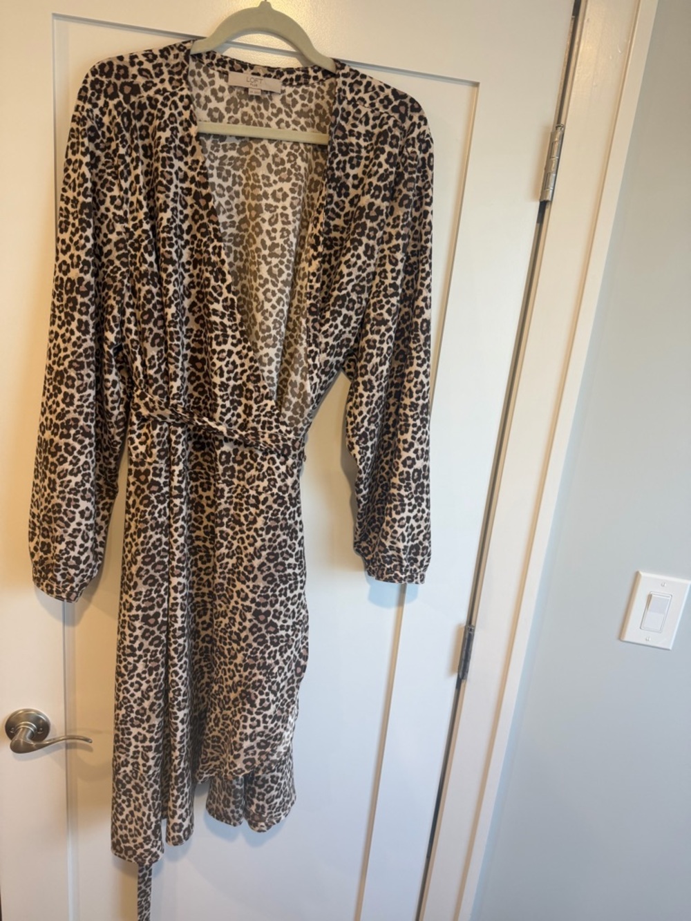LOFT Plus Leopard Print Blouse - Taupe & Black